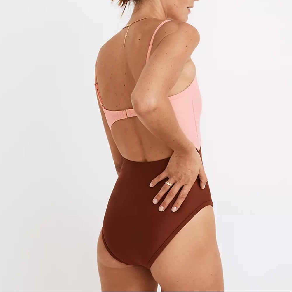 MADEWELL SECOND WAVE COLORBLOCK SWIMSUIT NA698 - Picture 2 of 4